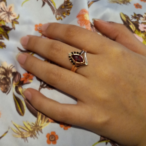 18K Rose Gold tone Rubi Ring Size 8 - Picture 2 of 7